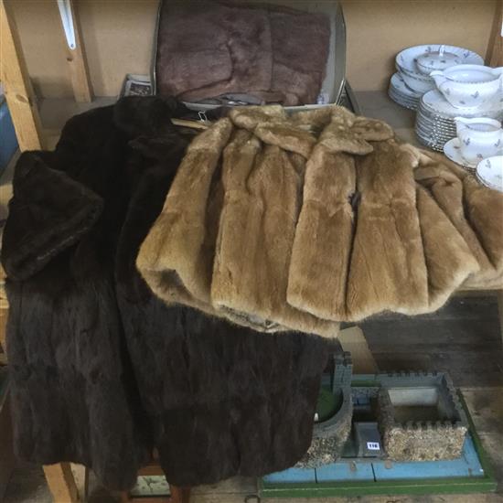 Fur coat, jacket and stole